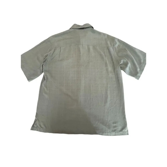 Silk Icon Men's Medium 100% Silk Seafoam‎ Green Short Sleeve Button-Down Shirt - Picture 3 of 3